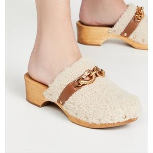 Tory Burch Jessica Shearling Clogs